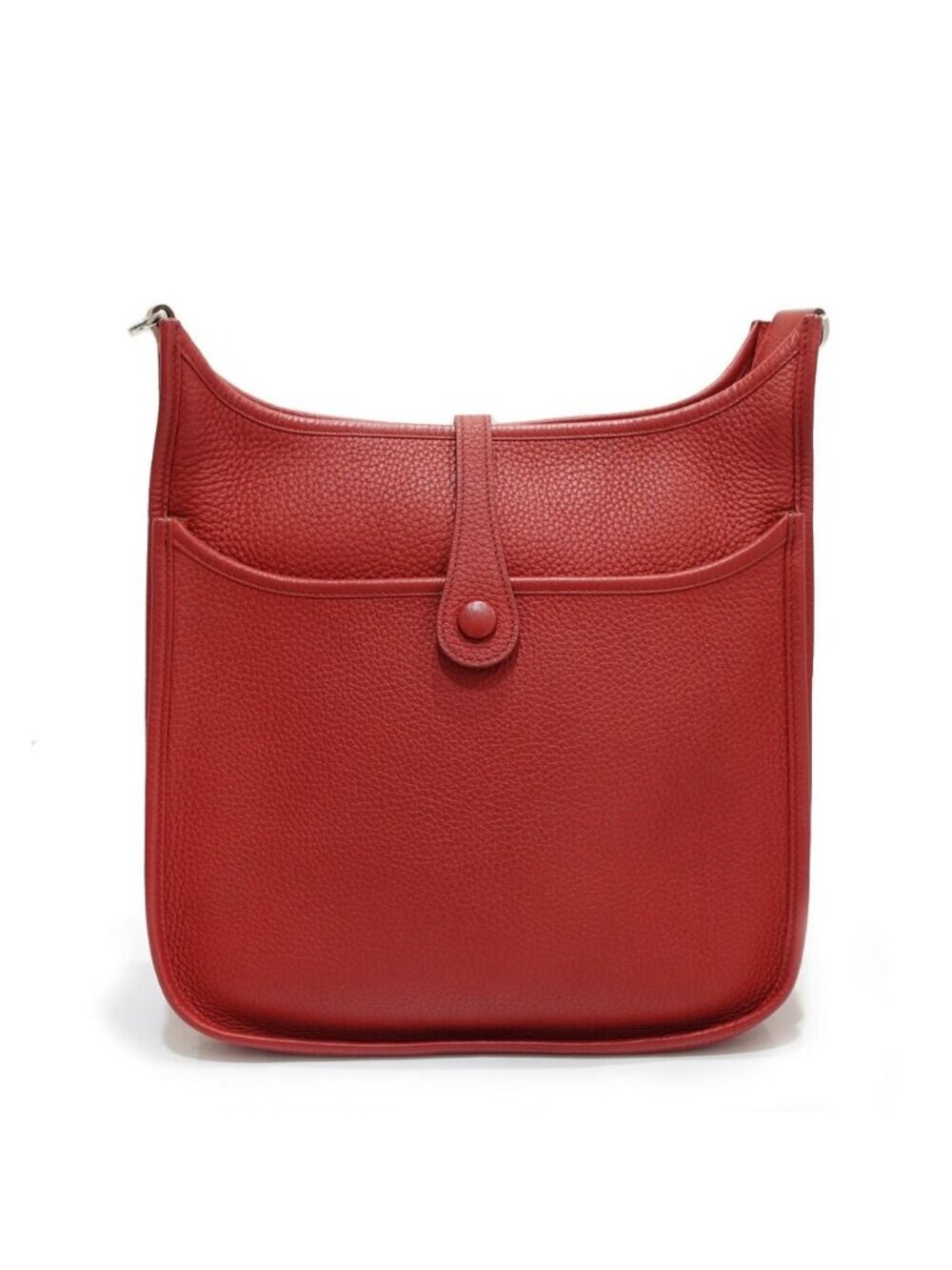 Hermes Evelyne 3 Trois PM Made Togo Red Silver Shoulder Bag - Picture 2 of 7